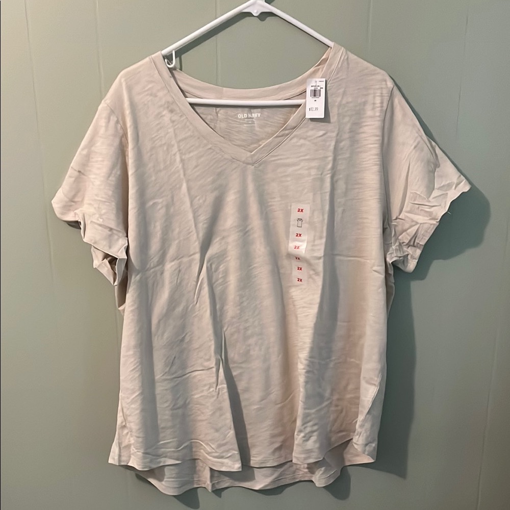 Old Navy Gray Cuffed Sleeve Relaxed Tee